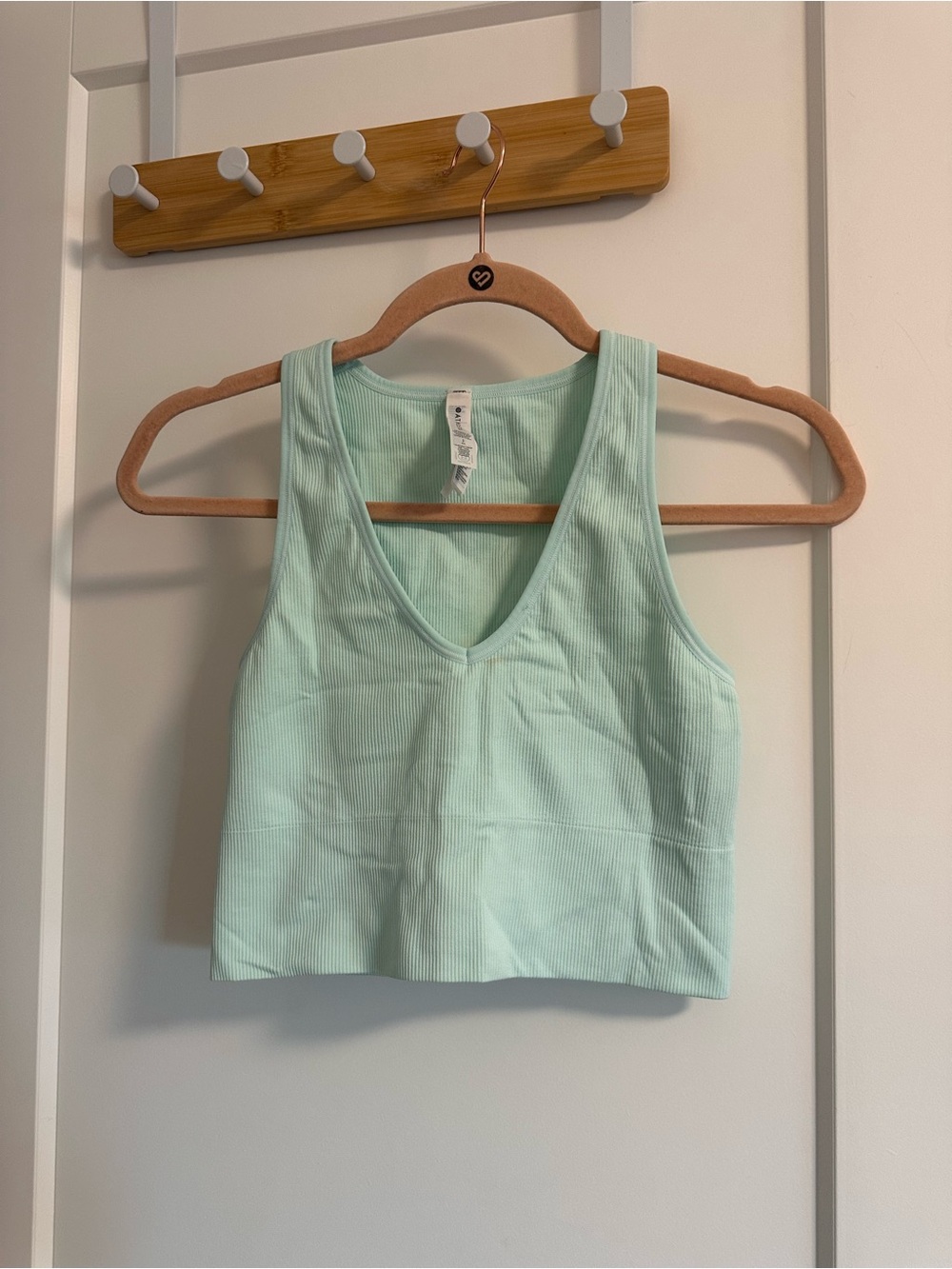 Athleta Ribbed V-Neck Crop Tank - Mint Green